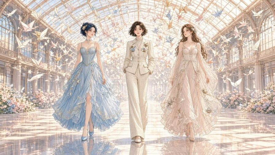 Chanel in Paris: Matthieu Blazy lässt den Tweed fliegen – Papierkraniche über dem Grand Palais