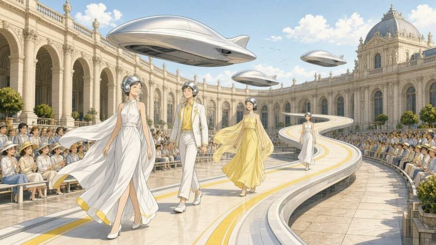 Schwebende Autos im Louvre: Louis Vuitton beendet die Pariser Modewoche mit luftigem Futurismus